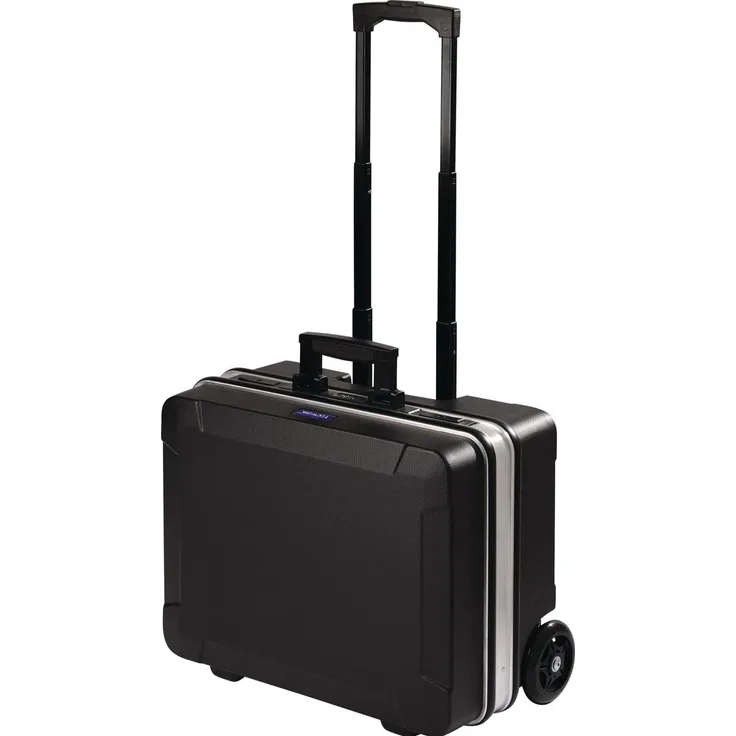 Tecwerk Werkzeugkoffer Schalenkoffer, 36 Liter Volumen, robuster Aluminiumrahmen, mobil mit Inline-Rollen und Teleskopgriff, abschließbar mit Zahlenschloss