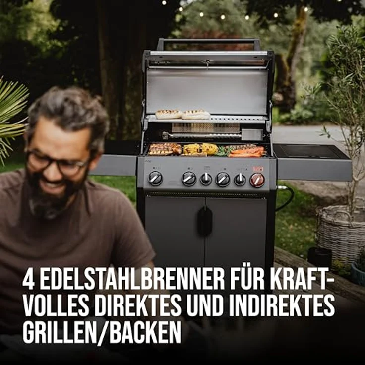 Enders Gasgrill Hyde 4 SIKR Turbo, 4-Brenner aus Edelstahl mit 800 °C Turbo Zone, Infrarot-Backburner und Seitenkocher #8041 – Bild 4