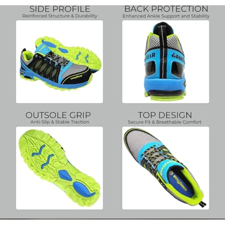 Goodyear GYSHU 1503 Arbeitsschuh, Sportlicher Sicherheitsschuh im Athletik-Design, blau – Bild 7