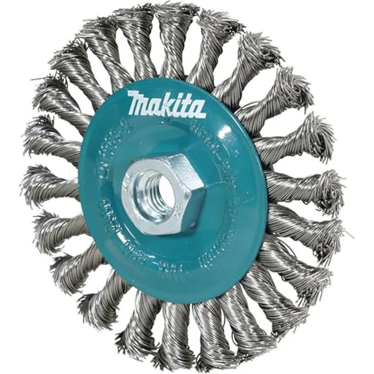 Makita Werkzeug GmbH Drahtbürste Makita Rundbürste 125mm gezopft Ø 125 mm M14 gezopft INOX D-77540, Edelstahl Rundbürste 125 mm, hohe Abtragsleistung – Bild 2