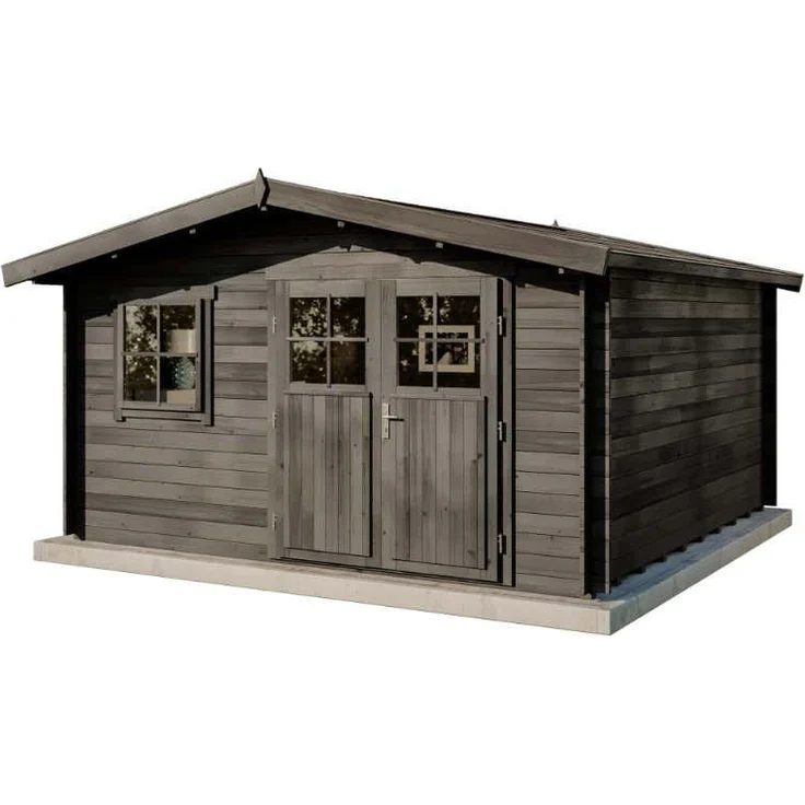 Alpholz Gartenhaus Valeria-28, BxT: 428x427 cm, B 428 x T 427 x H 222 cm, Leimholz-Doppeltür, naturfarben - Preisvergleich – Bild 1