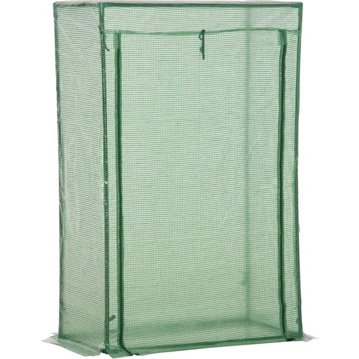 Xkiss Gewächshaus mit Tür, Foliengewächshaus aus Stahl, 100x50x150cm, grün, stabile Konstruktion mit rollbarer Tür und UV-beständiger Kunststoffabdeckung