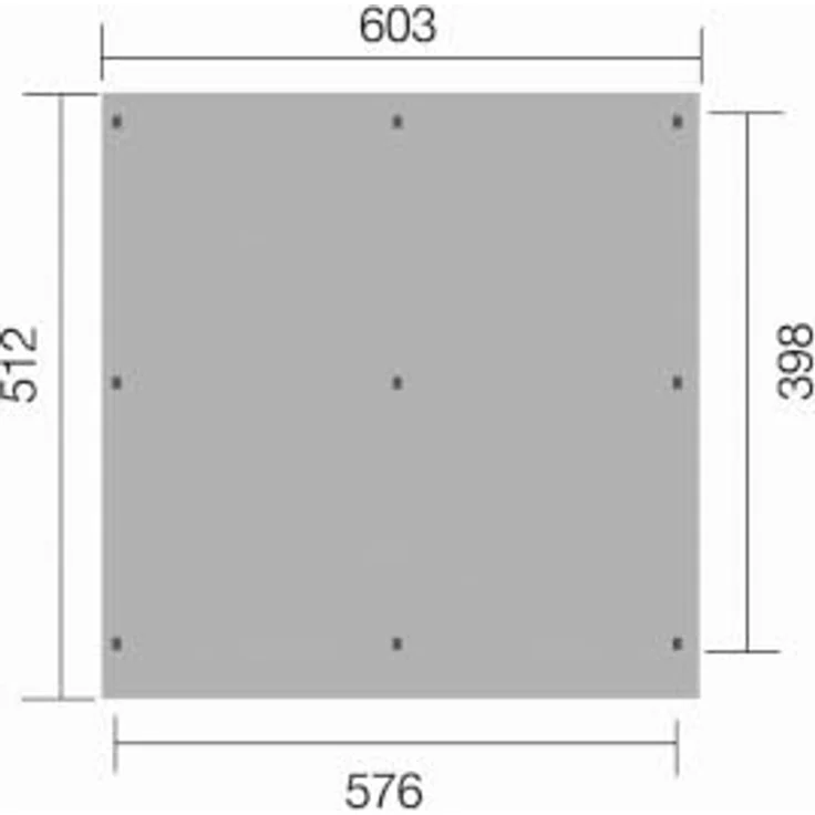 Weka Flachdach-Doppelcarport 618 Gr. 1, gebeizt, 603 x 512 x 233 cm, ohne Dachplatten – Bild 2