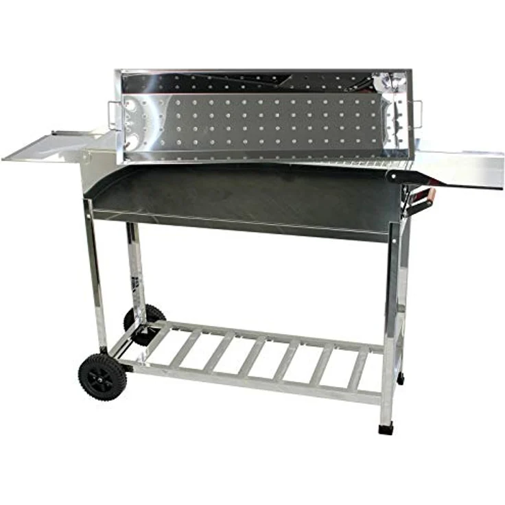 walexo Familien Grill Mangal mit Rollen und Kasan Halter, wahlweise mit oder ohne 22 Spieße aus Edelstahl (mit 22 Edelstahlspieße) – Bild 4