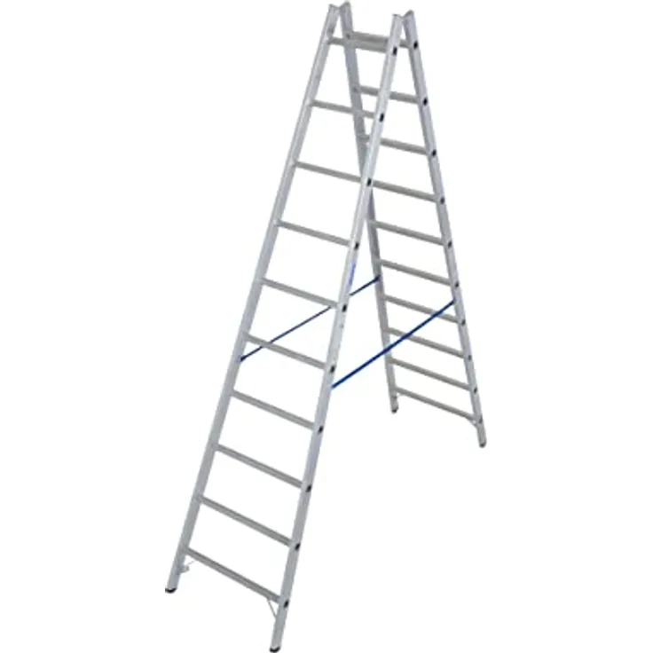 Aluminium Stufen-Doppelleiter Arbeitshöhe (max.): 4.10 m Krause STABILO® Sprossen-DoppelLeiter 124937 Silber 10.7 kg Silber