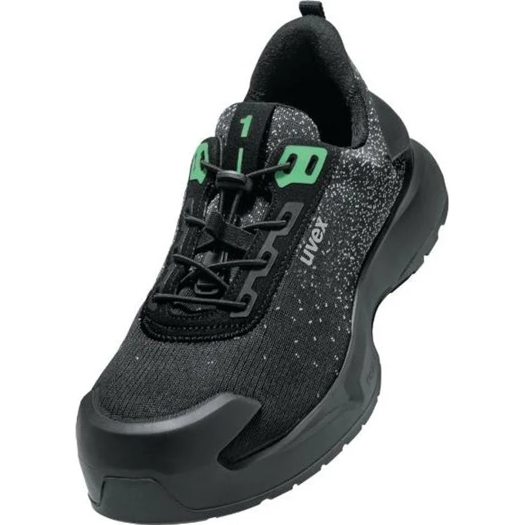 Uvex Sports uvex 1 x-craft Halbschuhe S1 PL 68082, Sicherheitsschuhe mit Energierückgabe, schwarz/grün, Weite 11, Größe 37