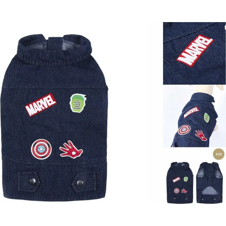 MARVEL Hundemantel Marvel Hundejacke Blau XXS, Atmungsaktiv, Klettverschluss