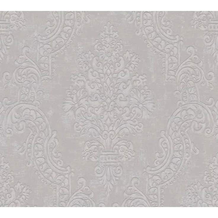 A.S. Création Pure Elegance Vliestapete mit Ornamenten, 0,53 x 10,05 m, Beige und Grau - Barocktapete Made in Germany - licht- und waschbeständig – Bild 3