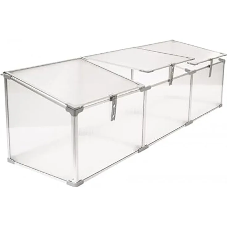 Grindi Frühbeet Mini Gewächshaus aus Aluminium für den Garten Balkon polycarbonat 4 mm, 180X51X51cm arretierbares Dreifachdach nutzbar als Treibhaus Tomatenhaus Frühbeetkasten Magnolia III, freistehendes Gartengewächshaus in Silber