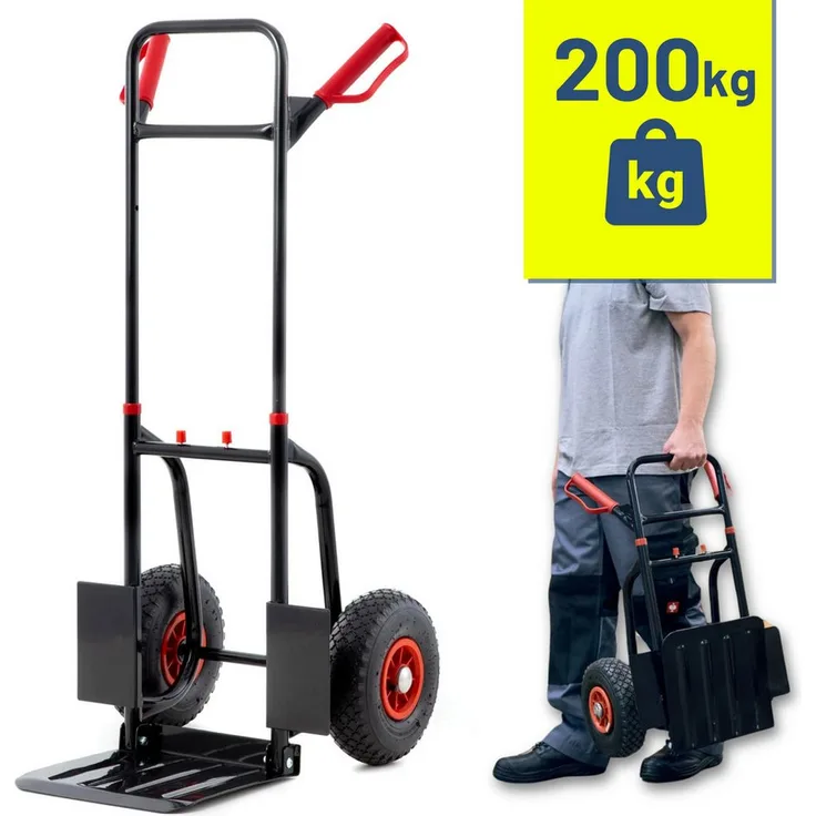 Pallit Sackkarre klappbar für 200 kg DIABLO, Transportwagen mit robusten Rädern, 9 kg leicht, in schwarz