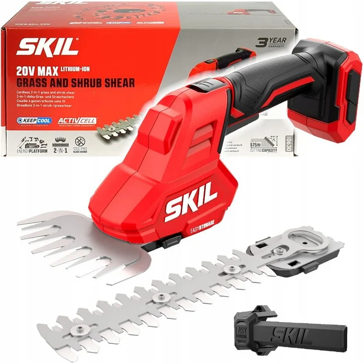 SKIL Akku-Heckenschere 20V 0630 CE Akku-Gras- und Strauchschere mit Lithium-Ionen-Technologie, Grün