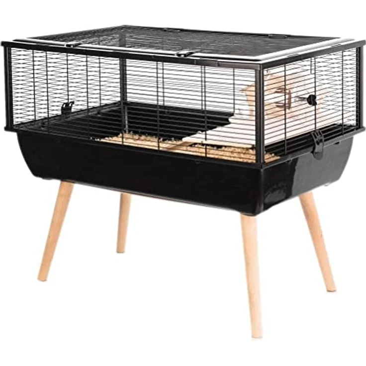Zolux Käfig Neo Nigha, klein, 77,5 x 47,5 x 64,5 cm, Schwarz, 1 Unité (Lot de 1) – Bild 1