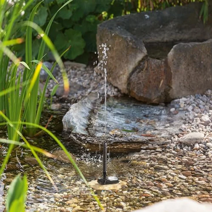 Esotec Solar Teichpumpe Set mit Filter und Sprinkler, 250 l/h, Solarmodul 5W, inkl. Erdspieß und 4 Sprinkleraufsätzen, für Außenbereiche, 101909 – Bild 5