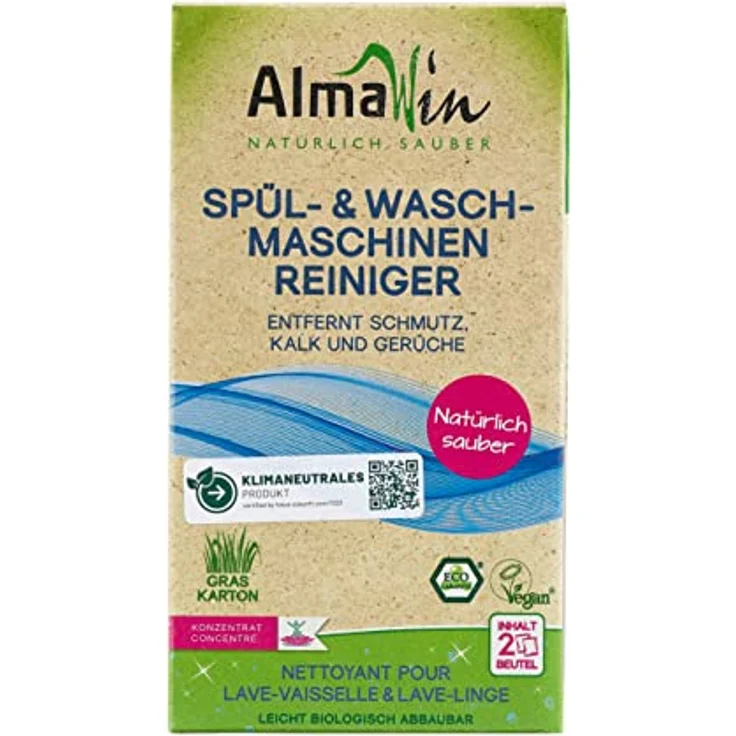 AlmaWin Spül- & Waschmaschinenreiniger 2x100g I Umweltfreundlicher Maschinenreiniger für Waschmaschine & Geschirrspülmaschinen I Spezialreiniger I Frei von synthetischen Duft- & Farbstoffen I Vegan – Bild 1