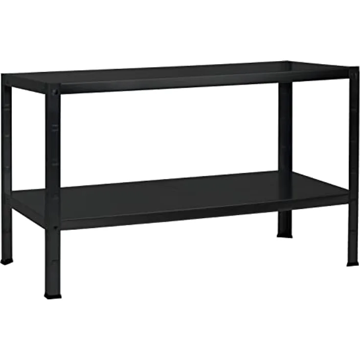 SCHULTE Regalwelt Steckregal mit 2 PowerMAX Fachböden, 65 kg Tragkraft, 43x100x35 cm (HxBxT), schwarz-Struktur, Lagerregal, Werkstattregal, Kellerregal, Garagenregal, Metallregal