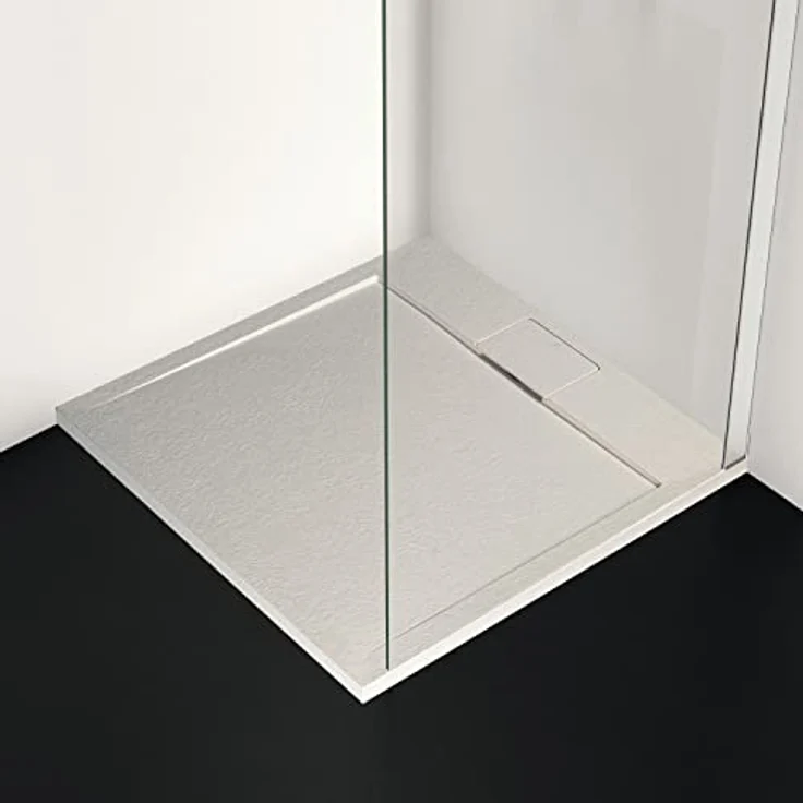 Ideal Standard Ultra Flat S i.life Duschwanne, quadratisch, 80 x 80 cm, Kunstharz, mattes Finish, sandfarben, mit verstecktem Ablauf – Bild 5