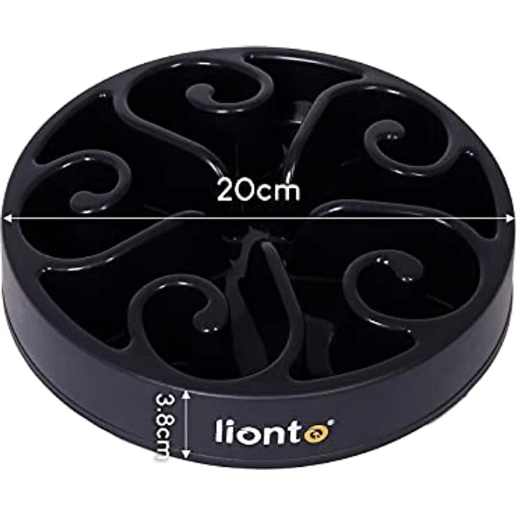 lionto Hundenapf Antischlingnapf Fressnapf rutschfest Katzennapf Anti-Schling-Hundenapf Futternapf, 20x5 cm schwarz – Bild 5