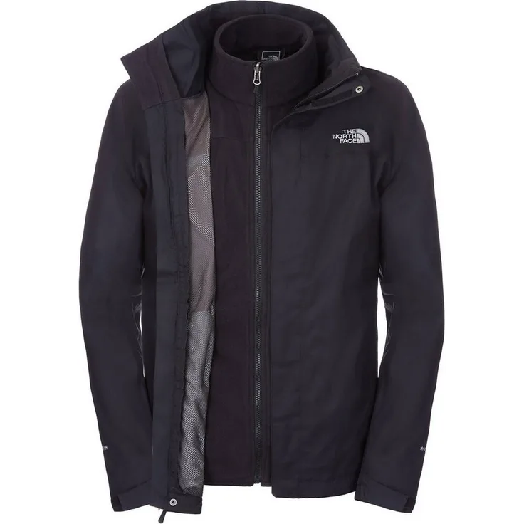 The North Face Doppeljacke M EVOLVE II TRICLIMATE JACKET TNF BLACK, atmungsaktiv, wasserdicht, HyVent Material, Polartec Fleece