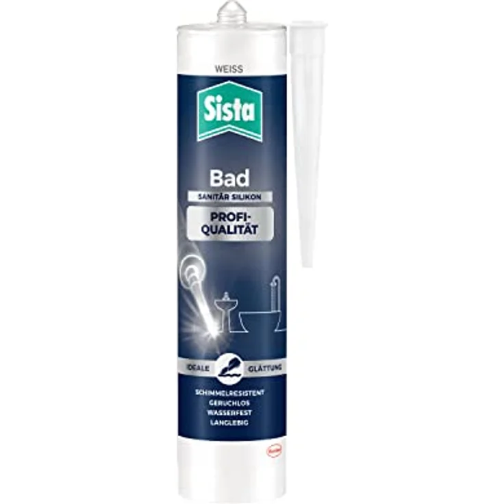 Sista Bad Sanitär-Silikon Herstellerfarbe Weiß SBPWH 280ml – Bild 2