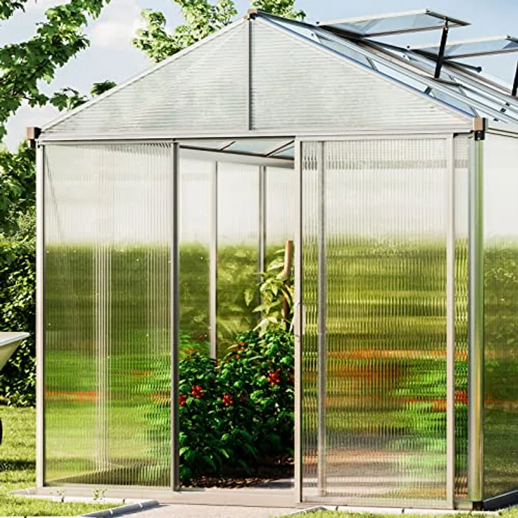 GFP Gewächshaus Premium 22 aus Alu - 222x294 cm - 10 mm Doppelstegplatten inkl. 2 automatische Fensteröffner - Made in Austria – Bild 5