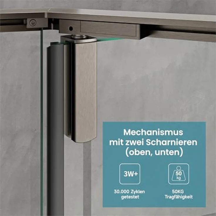 doporro Ravenna68K-plus Fünfeckdusche Duschkabine 80x80cm, 8mm ESG-Sicherheitsglas Klarglas mit Nano-Beschichtung, Edelstahlgriffe, einfach montierbar – Bild 7