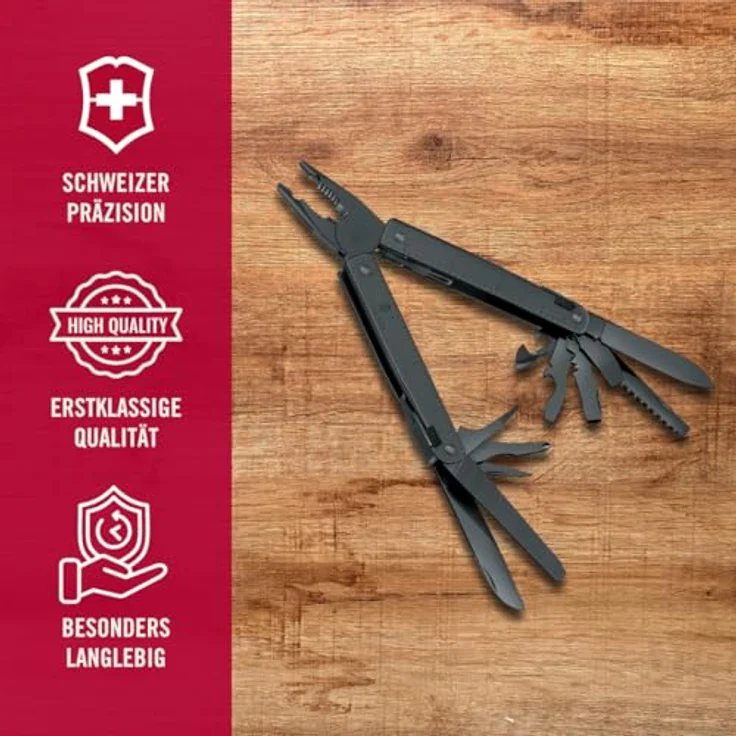 Victorinox Swiss Tool Spirit BS Multifunktionswerkzeug, 29 Funktionen, Schwarzer Oxid Stahl, Leder-Gürteletui, schwarz – Bild 8