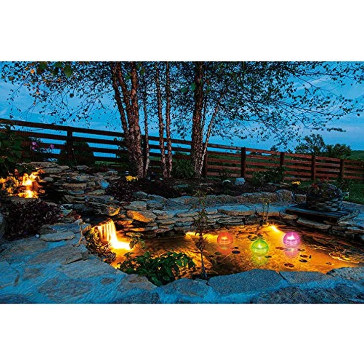 Heissner Solarkugel Set 3 Mehrfarbige LED Solar Bälle D=11,5 cm – Bild 5