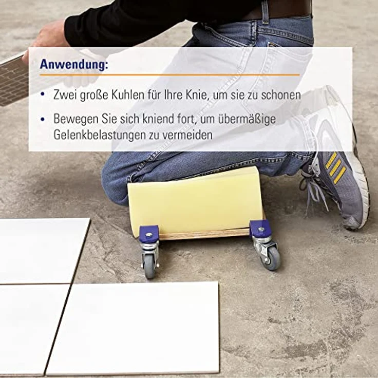 Karl Dahm Knieroller Comfort, 58 x 28 x 17 cm I Weiches Kniepolster zur Entlastung der Knie I Maximale Belastung 100 kg I Ideal für Fliesenleger – Art. 11191 – Bild 3