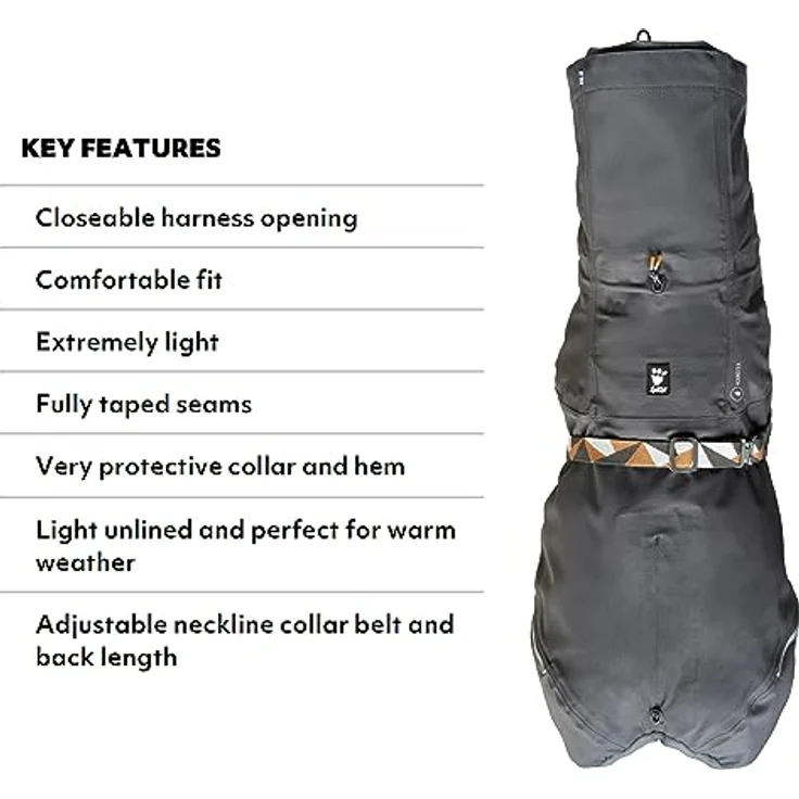 Hurtta Mudventure Coat ECO Regenjacke grau, Größe 30 - recyceltes Material, wasserdicht, verstellbar – Bild 2