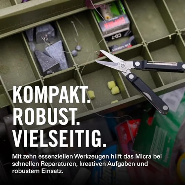Leatherman Micra, Multitool mit 10 Funktionen, Federschere, Messer und Pinzette, Jet Black – Bild 2