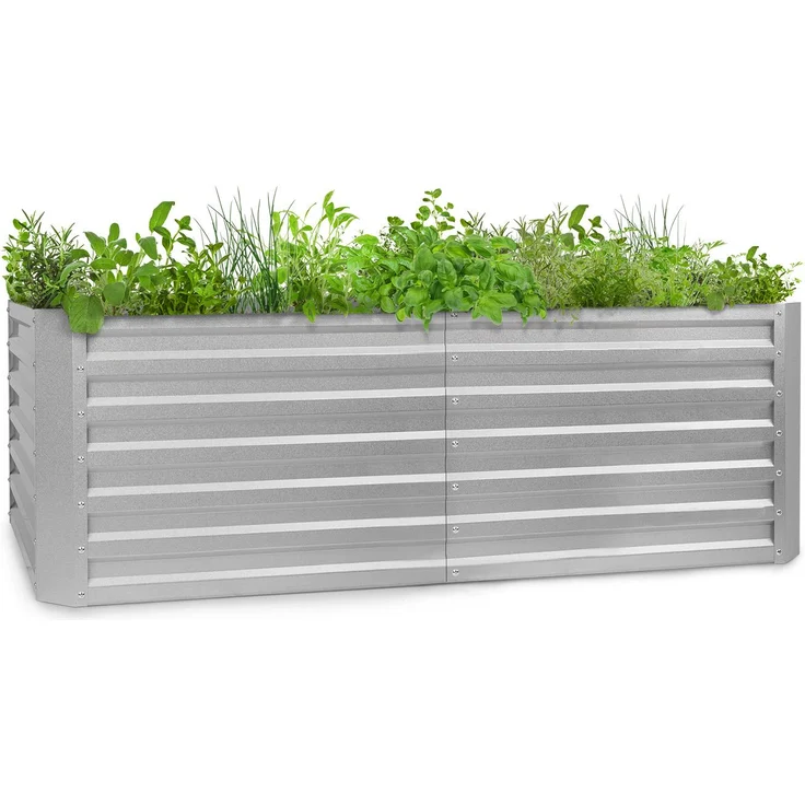 High Grow Straight Hochbeet 200x60x100cm 1200l Stahl Silber – Bild 2