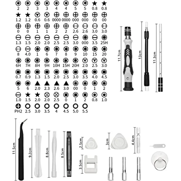 BAYLI Werkzeugkoffer 115 Teiliges Handy Reparatur Werkzeugset, Feinmechaniker Präzisions – Bild 2