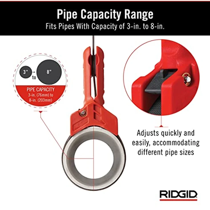 Ridgid Rohrmontagehilfe STRAPLOCK, Zange für Kunststoffrohre, 177 mm, max. Rohr-Ø 220 mm, innovativer Schnellverschluss – Bild 4