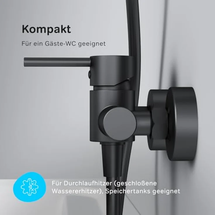 AM.PM Spike Duscharmatur, Einhebelmischer mit SoftMotion Keramikkartusche, Schwarz, 2-Loch-Installation – Bild 5