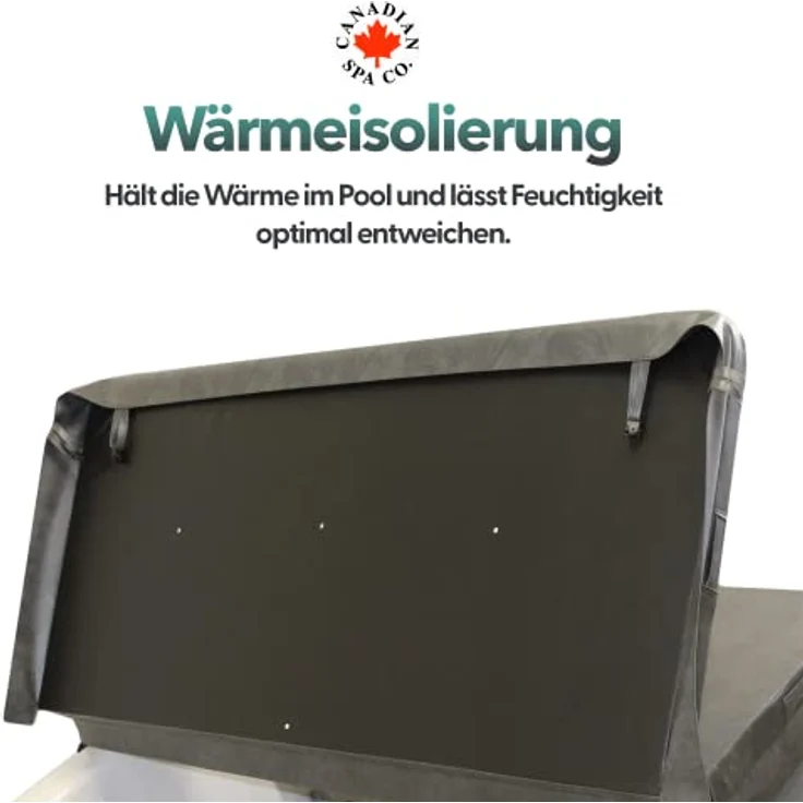 CANADIAN SPA CO. Poolabdeckung eckig, 213x213 cm, grau, Isolierabdeckung für Whirlpool, Abdeckung für Pool wasserdicht und UV-beständig – Bild 4