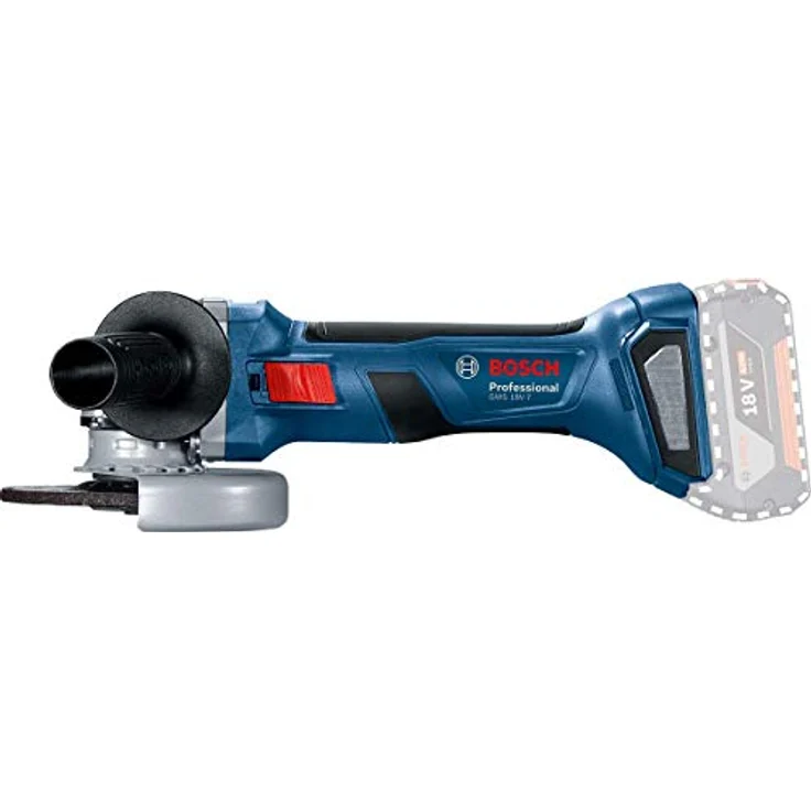 Bosch Professional 18V System Akku Winkelschleifer GWS 18V-7 115 mm Scheiben-Ã˜, inklusive Schutzhaube, Zusatzhandgriff, Aufnahmeflansch, Schnellspannmutter, ohne Akkus und Ladegerät, in L-BOXX 136 115 mm Akku – Bild 4