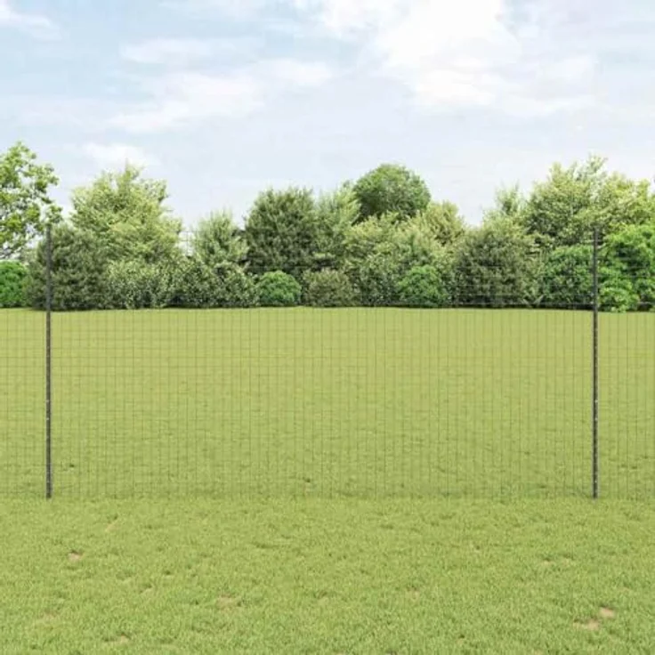 vidaXL Zaunpfosten, Metallzaun in Grau, 44 Stück, 50 x 1.6 m, wetterfest und modern – Bild 2