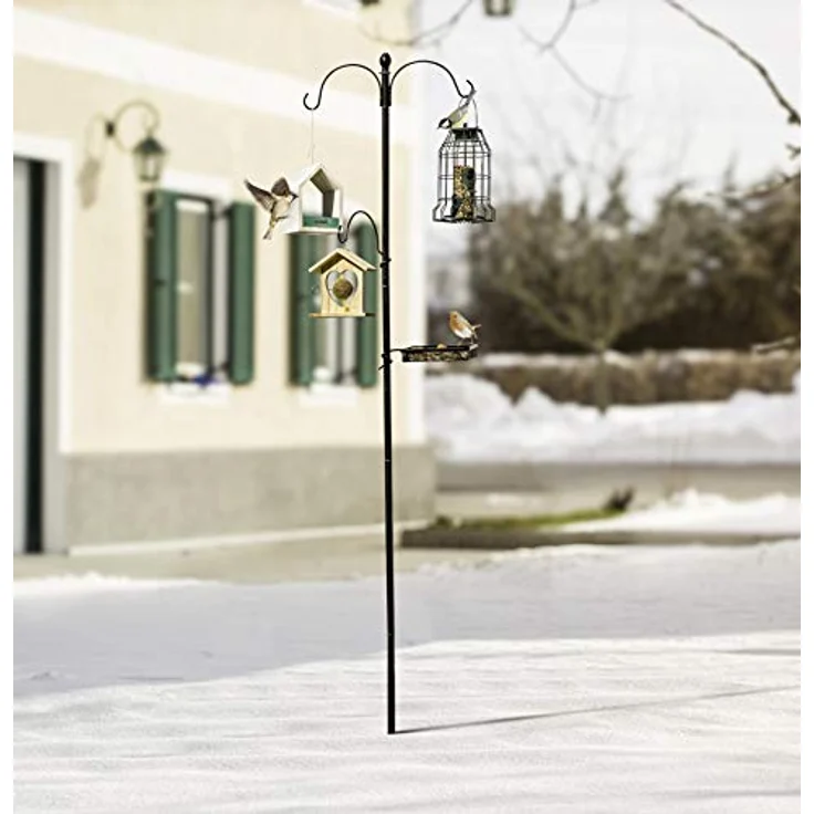 Windhager Protector Vogelfuttersilo mit Räuberschutz, Vogelhaus, Futterhaus, Vogelhäuschen, Vogelfutterstation zum Aufhängen, Vogel-Silo, 06514, anthrazit – Bild 4