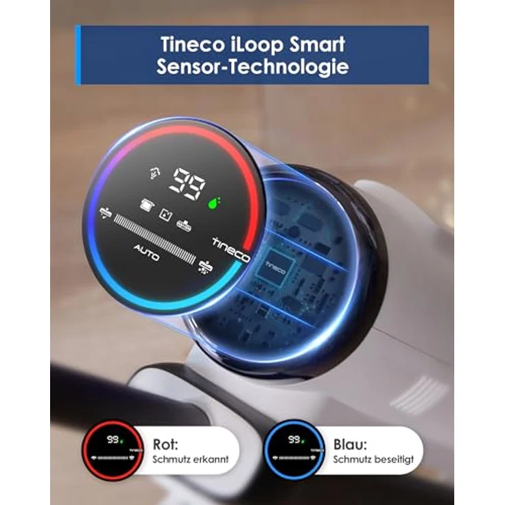 Tineco Floor ONE S5 STEAM Smart Nass-Trocken-Staubsauger, LED Anzeige iLoop Selbstreinigung Wischsauger Dampfreiniger für Hartböden, Klebrige Verschmutzungen – Bild 3