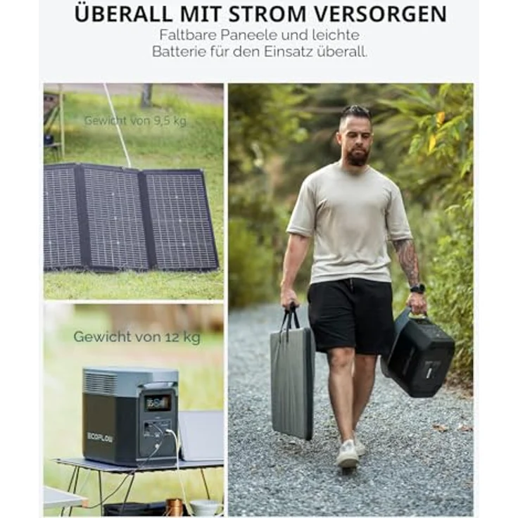 EF ECOFLOW DELTA 2 tragbare Powerstation mit 220W Solar Panel, 1.024Wh Kapazität und Schnellladung als Solargenerator – Bild 8
