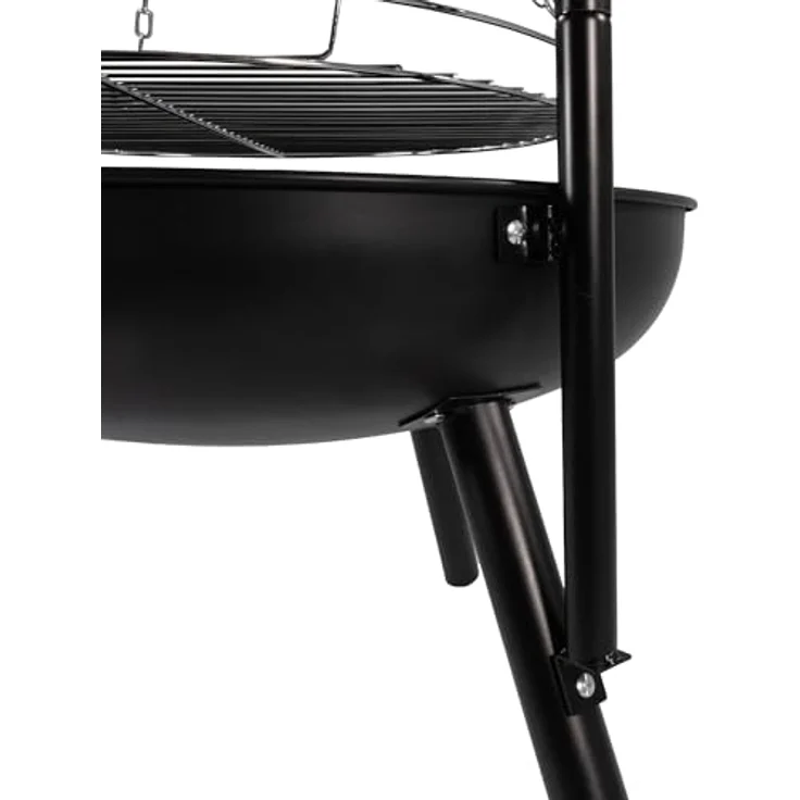 Lemodo Holzkohlegrill – Schwenkgrill mit Kurbel und höhenverstellbarem Grillgitter, stabile Feuerschale, Outdoor BBQ Grill für Garten – Bild 3
