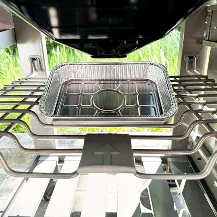 Vaily Alu Tropfschalen Klein 25er Pack, Veggie Grillschalen 22 x 15 cm, hitzebeständig, für Gas-, Kohle- und Elektrogrills – Bild 3