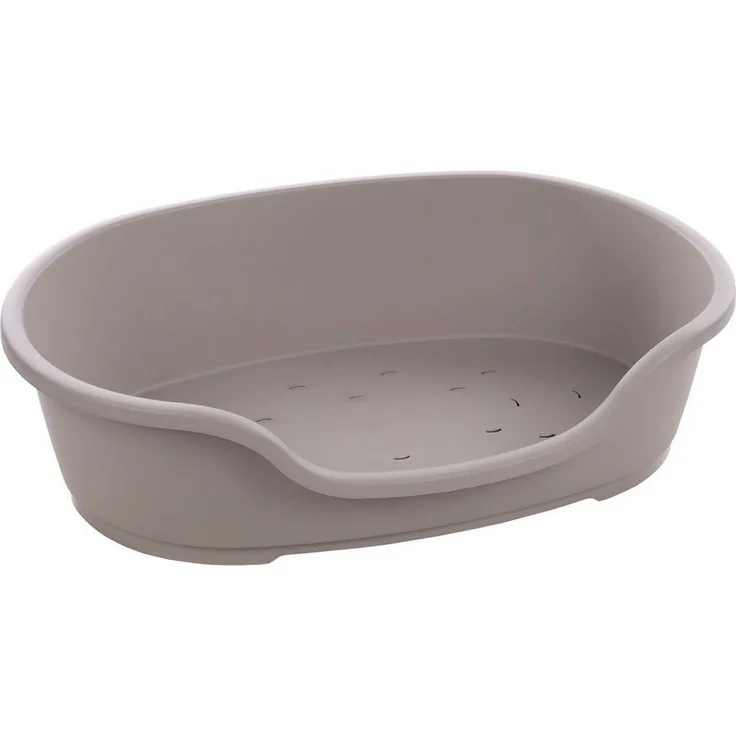 Flamingo Hundekorb Hundekorb Tuck oval aus Kunststoff grau, belüftet für verbesserte Luftzirkulation - Preisvergleich