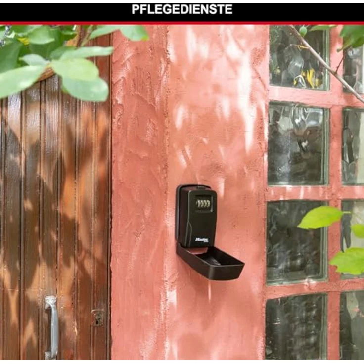 Master Lock 5430EURD, mittelgroßer Schlüsselkasten für Wandmontage, wetterfest, mit abnehmbarer Abdeckung und 4-stelligem Zahlencode – Bild 2