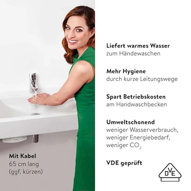 CLAGE M4 Klein-Durchlauferhitzer für Handwaschbecken, 4,4 kW, drucklos, energieeffizient, 230V Festanschluss – Bild 5