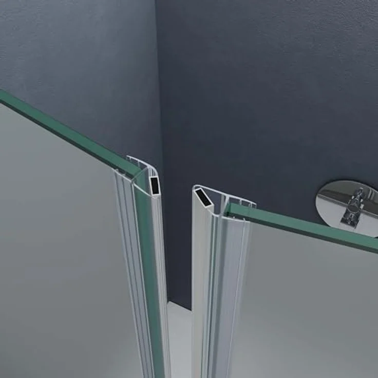 doporro Nischentür T24VS, Duschabtrennung 90cm mit ESG-Sicherheitsglas satiniert, Drehtür mit Hebe- und Senkmechanismus, 195cm hoch – Bild 5