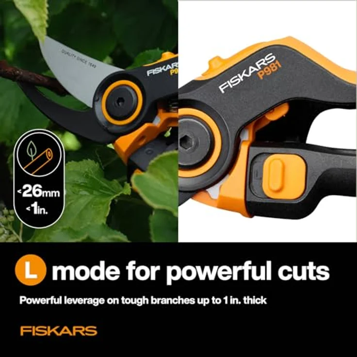 Fiskars X-series DualAction Gartenschere Bypass P981, 2-in-1 Schnittmodus für dünne und dicke Äste, ergonomischer Rollgriff, antihaftbeschichtete Stahlklingen, Schwarz/Orange, Art.-Nr.: 1080132 – Bild 4