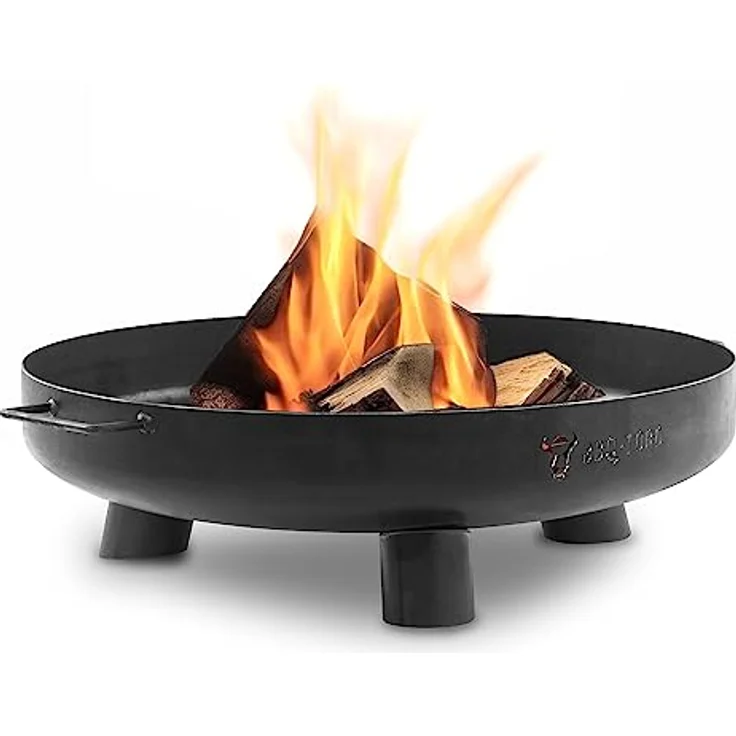 BBQ-Toro Feuerschale Ø 70 cm | Schwarz | Outdoor Feuerstelle mit DREI Standbeinen und Zwei Griffen – Bild 1
