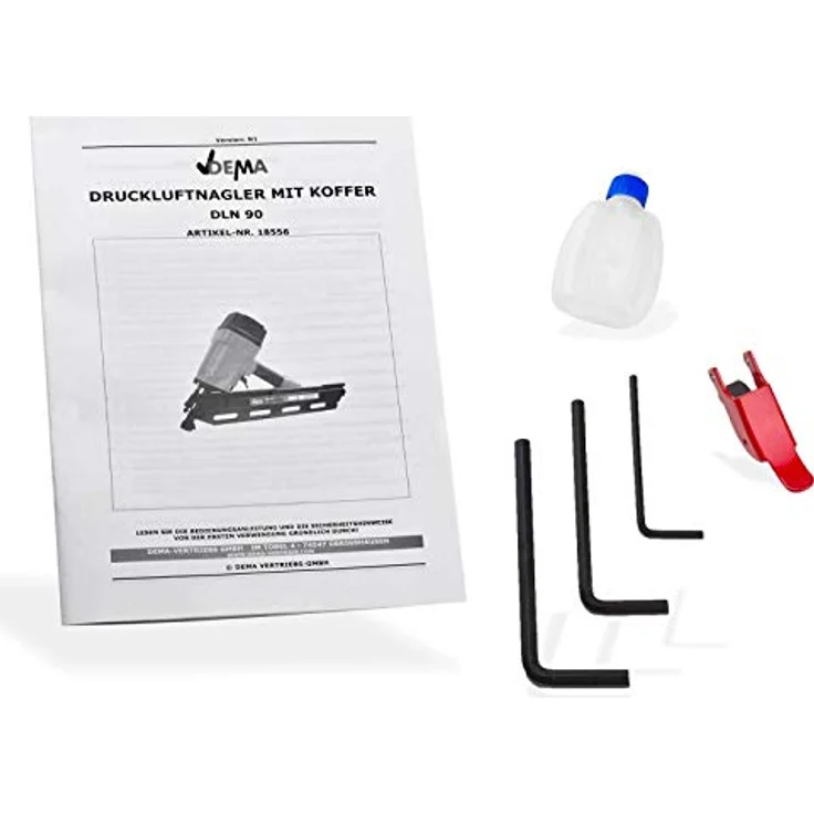 dema Druckluft Nagler Druckluftnagler 50-90 mm 34 Grad mit Koffer – Bild 6