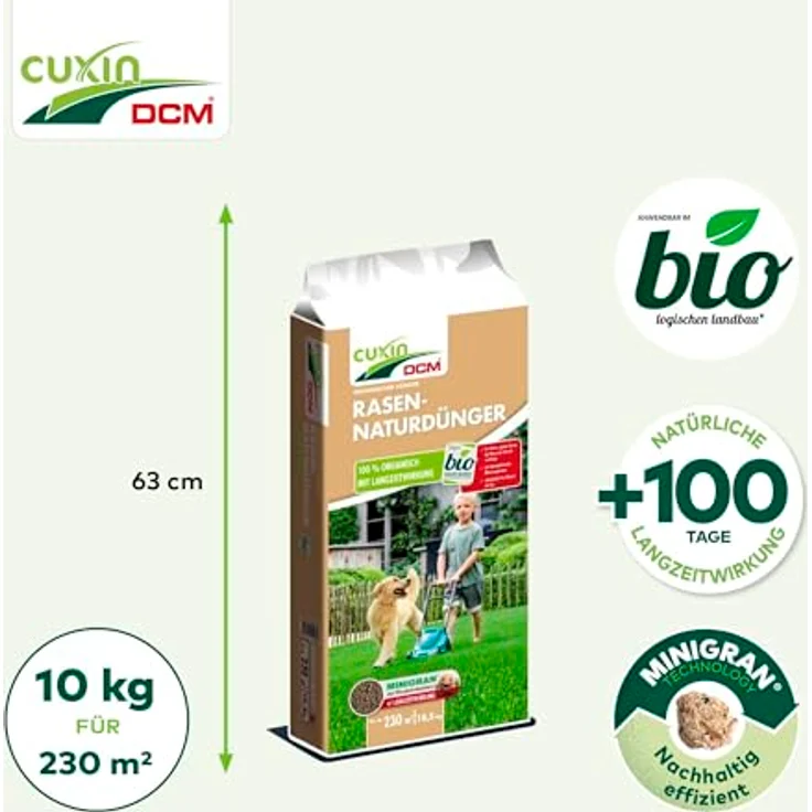 Cuxin DCM Rasen-Naturdünger Frühjahr 10,5 kg bis 230 m2 – Bild 4